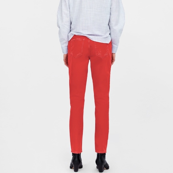 Zara Denim - Zara mom jeans | red denim | high waisted